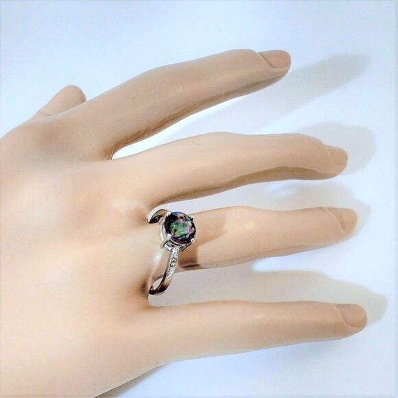 Mystic Gemstone Ring 2 Carats Size 7-1/4 - Picture 6 of 6